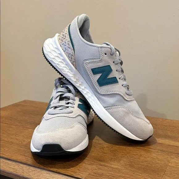 New Balance Fresh Foam Sneakers Gray and Teal - Picture 1 of 8